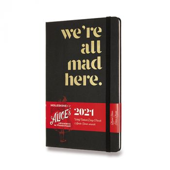 Diár MOLESKINE 2021 týždenný Alice in W. čierny L