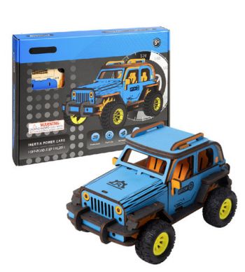 Drevené 3D puzzle Auto s motorčekom