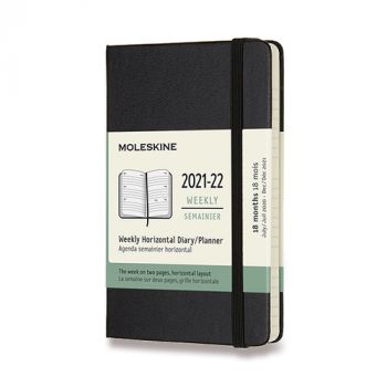 Diár MOLESKINE 18m 2021-2022 hor.týždenný tvrdý čierny S