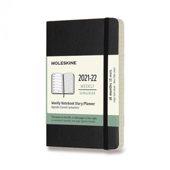 Diár MOLESKINE 18m 2021-2022 týždenný mäkký čierny S