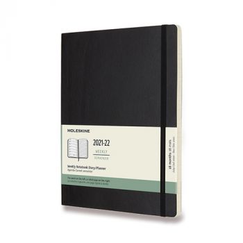 Diár MOLESKINE 18m 2021-2022 týždenný mäkký čierny XL