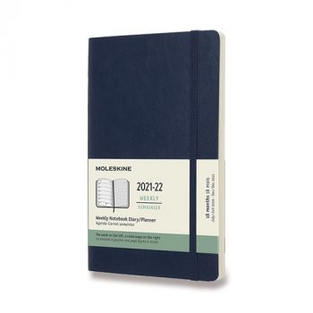 Diár MOLESKINE 18m 2021-2022 týždenný mäkký modrý L