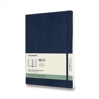 Diár MOLESKINE 18m 2021-2022 týždenný mäkký modrý XL