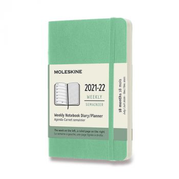 Diár MOLESKINE 18m 2021-2022 týždenný mäkký sv.zelený S