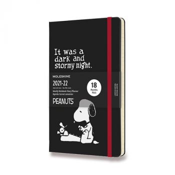 Diár MOLESKINE 18m 2021-2022 týždenný Peanuts čierny L