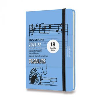 Diár MOLESKINE 18m 2021-2022 týždenný Peanuts modrý S