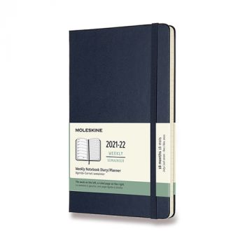 Diár MOLESKINE 18m 2021-2022 týždenný tvrdý modrý L