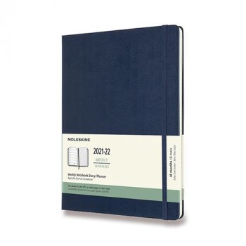 Diár MOLESKINE 18m 2021-2022 týždenný tvrdý modrý XL
