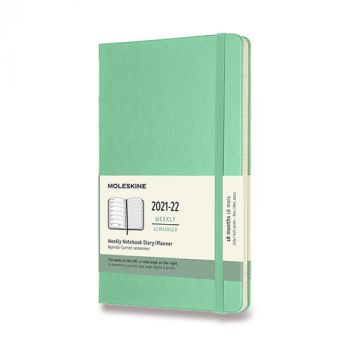 Diár MOLESKINE 18m 2021-2022 týždenný tvrdý sv.zelený L