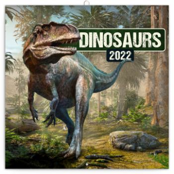 Poznámkový kalendár Dinosaury 2022, 30 × 30 cm