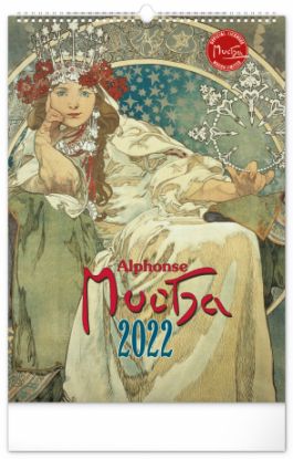 Nástenný kalendár Alfons Mucha 2022, 33 × 46 cm