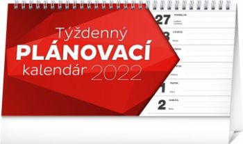 Stolový kalendár Plánovací riadkový 2022 SK, 25 × 12,5 cm