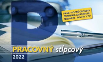Stolový kalendár  Pracovný kalendár stĺpcový 2022
