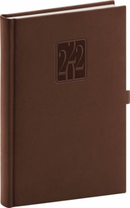 Denný diár Vivella Classic 2022, hnedý, 15 × 21 cm