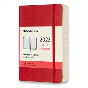 Diár MOLESKINE 2022 denný mäkký červený S