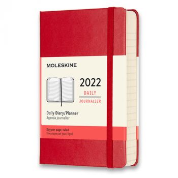 Diár MOLESKINE 2022 denný tvrdý červený S