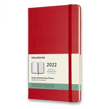 Diár MOLESKINE 2022 týždenný tvrdý červený L