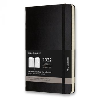 Diár MOLESKINE 2022 vertikál.týžd.tvrdý PRO čier L