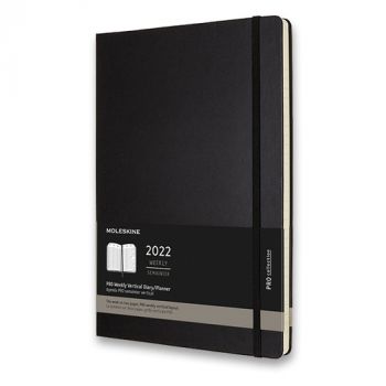 Diár MOLESKINE 2022 vertikál.týžd.tvrdý PRO čierA4
