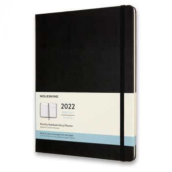 Diár MOLESKINE 2022 mesačný tvrdý čierny XL