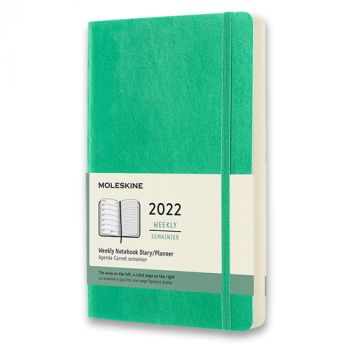 Diár MOLESKINE 2022 týždenný mäkký sv. zelený L