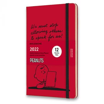 Diár MOLESKINE 2022 týždenný Peanuts červený L