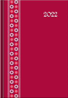 Denný diár A5 Print 2022 Folk červený