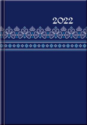 Pracovný diár A5 Print 2022 Folk modrý