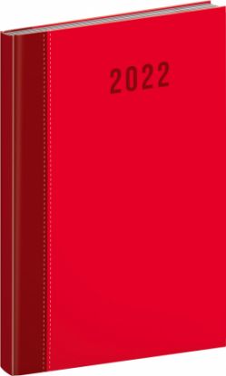 Týždenný diár Cambio Classic 2022, červený, 15 × 21 cm