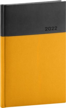 Týždenný diár Dado 2022, žlto–čierny, 15 × 21 cm