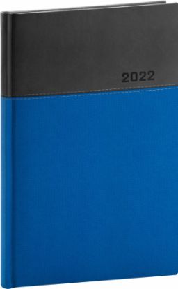 Týždenný diár Dado 2022, modro–čierny, 15 × 21 cm