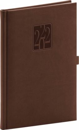 Týždenný diár Vivella Classic 2022, hnedý, 15 × 21 cm