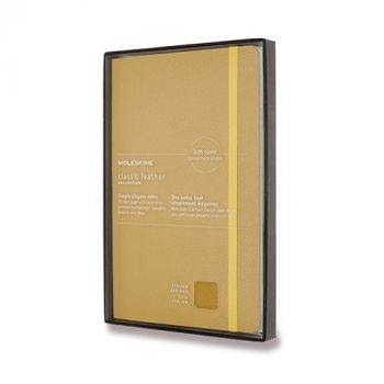 Zápisník MOLESKINE LEATHER mäkký linaj. žltý L