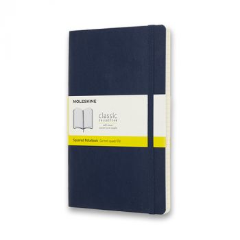 Zápisník MOLESKINE mäkký štvorčekový modrý L