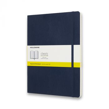 Zápisník MOLESKINE mäkký štvorčekový modrý XL