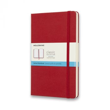 Zápisník MOLESKINE tvrdý bodkovaný červený L