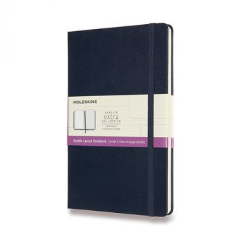 Zápisník MOLESKINE tvrdý linajk-čistý modrý L