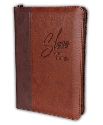 Biblia, ekumenický preklad, 2020, hnedá, dvojfarebná, so zipsom, s indexmi. Slovo na cestu životom