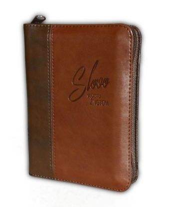 Biblia, ekumenický preklad, 2020, vreckový formát, hnedá, dvojfarebná, so zipsom. Slovo na cestu životom