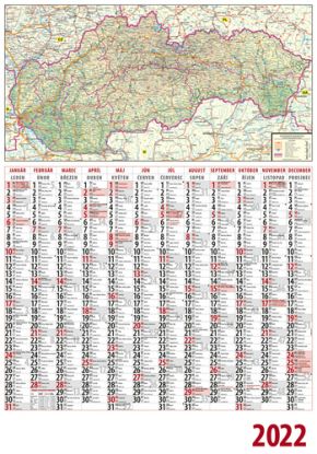Plánovací kalendár s mapou 2022