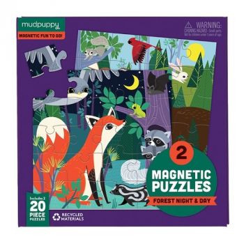 Magnetické puzzle Deň a noc v lese 2x20 Mudpuppy