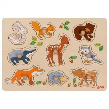 Vkladacie drevené puzzle Zvieratká z lesa