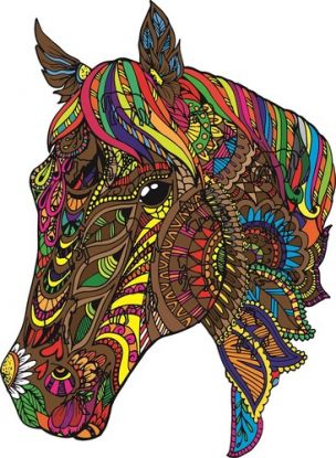 Mandala Art Puzzle Kôň