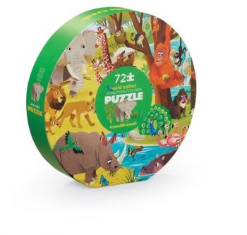 Puzzle v okrúhlej krabičke Divoké Safari 72 Crocodile Creek