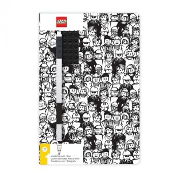 Stationery LEGO Zápisník A5 s čiernym perom Minifigure Brick
