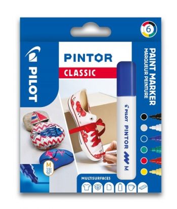 Pilot Pintor Sada Akrylový popisovač 6 ks, (M) stredný, Classic