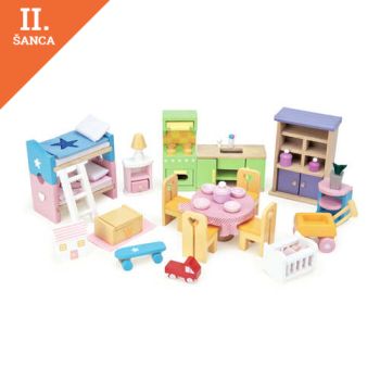 Lacná hra Drevený nábytok do Domčeka - Starter set