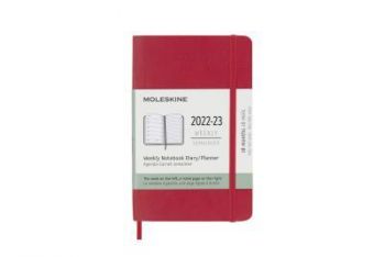 Diár MOLESKINE 18m 2022-2023 týždenný mäkký červ. S