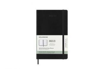 Diár MOLESKINE 18m 2022-2023 týždenný mäkký čierny L
