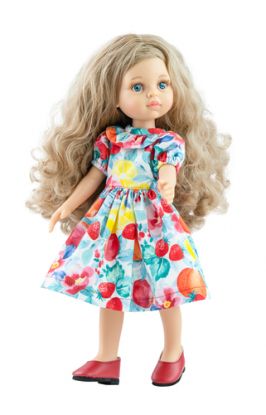Bábika Las Amigas Carla v šatách s ovocím 32cm